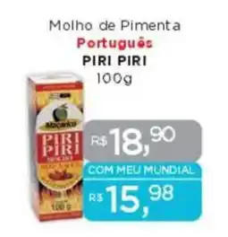 Supermercados Mundial Molho de Pimenta Português PIRI PIRI oferta