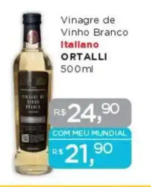 Supermercados Mundial Vinagre de Vinho Branco Italiano ORTALLI oferta