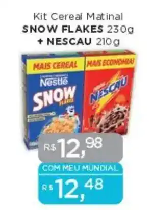 Supermercados Mundial Kit Cereal Matinal SNOW FLAKES + NESCAU oferta