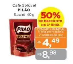 Supermercados Mundial Café Solúvel PILÃO Sache oferta