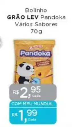 Supermercados Mundial Bolinho GRÃO LEV Pandoka Vários Sabores oferta