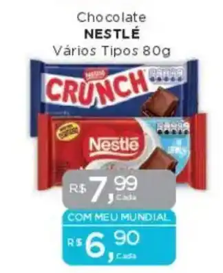 Supermercados Mundial Chocolate NESTLÉ Vários Tipos oferta