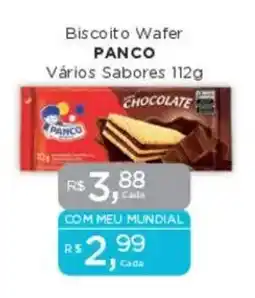 Supermercados Mundial Biscoito Wafer PANCO Vários Sabores oferta