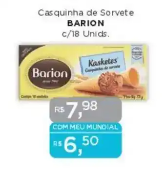 Supermercados Mundial Casquinha de Sorvete BARION oferta