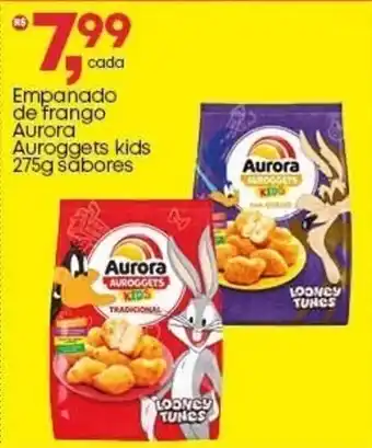 Frangolândia Empanado de frango Aurora Auroggets kids sabores oferta