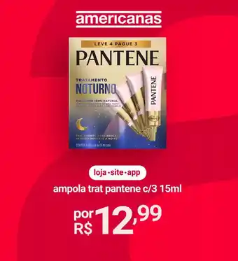 Lojas Americanas ampola trat pantene c/3 oferta