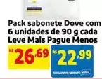 Mercado Extra Dove - pack sabonete com 6 unidades de cada leve mais pague menos oferta