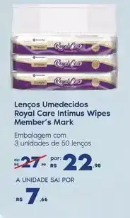 Sam's Club Member's mark - lenços umedecidos royal care intimus wipes oferta