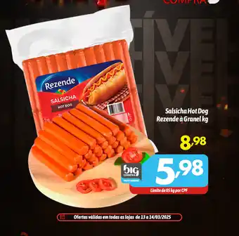 Supermercados Big Compra Salsicha Hot Dog Rezende à Granel oferta