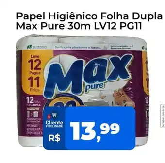 Tonin Superatacado Papel Higiênico Folha Dupla Max Pure 30m oferta