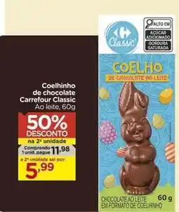 Carrefour Chocolate - coelhinho de chocolate classic oferta