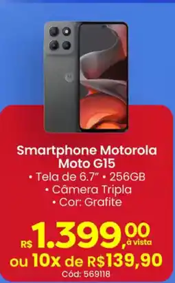 Supermercados Mateus Smartphone Motorola Moto G15 oferta