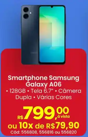 Supermercados Mateus Smartphone Samsung Galaxy A06 oferta