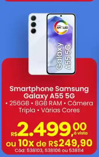 Supermercados Mateus Smartphone Samsung Galaxy A55 5G oferta