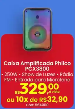 Supermercados Mateus Caixa Amplificada Philco PCX3800 oferta