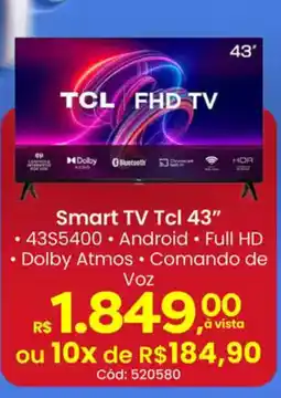 Supermercados Mateus Smart TV Tcl 43" oferta