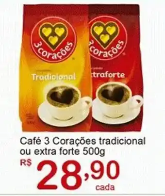 Giga Atacado Café 3 Corações tradicional ou extra forte oferta