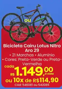 Supermercados Mateus Bicicleta Cairu Lotus Nitro Aro 29 oferta