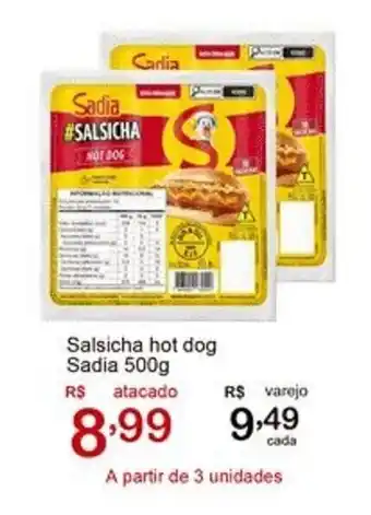 Giga Atacado Salsicha hot dog Sadia oferta