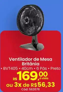 Supermercados Mateus Ventilador de Mesa Britânia oferta