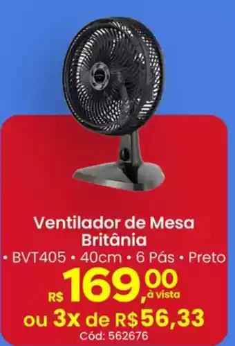 Supermercados Mateus Ventilador de Mesa Britânia oferta