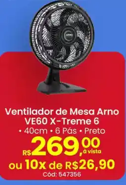 Supermercados Mateus Ventilador de Mesa Arno VE60 X-Treme 6 oferta