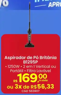 Supermercados Mateus Aspirador de Pó Britânia B1295P oferta