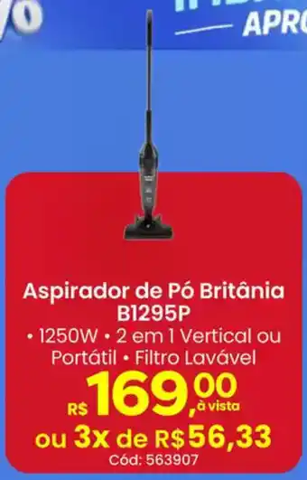 Supermercados Mateus Aspirador de Pó Britânia B1295P oferta