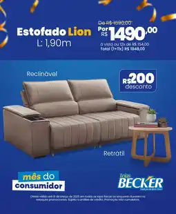 Lojas Becker Estofado Lion L: 1,90m oferta