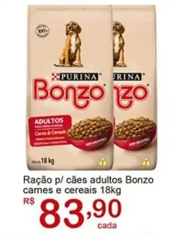 Giga Atacado Ração p/ cães adultos Bonzo cares e cereais oferta