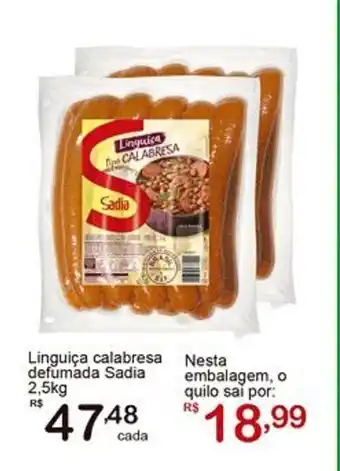 Giga Atacado Linguiça calabresa defumada Sadia oferta