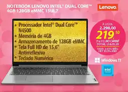 Lojas Cem Notebook lenovo intel® dual core™ 4gb 128gb emmc 15ijl7 oferta