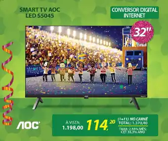 Lojas Cem Smart tv aoc led s5045 oferta