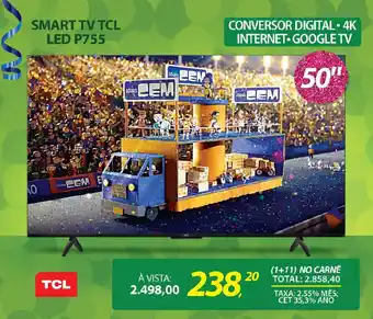 Lojas Cem Smart tv tcl led p755 oferta