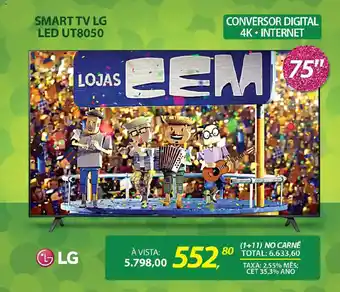 Lojas Cem Smart tv lg led ut8050 oferta