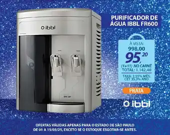 Lojas Cem Purificador de água ibbl fr600 oferta