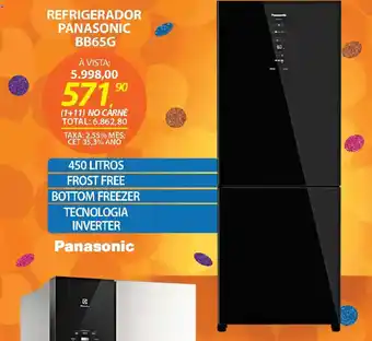 Lojas Cem Refrigerador panasonic bb65g oferta