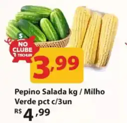 Supermercados Tischler Pepino SaladaPepino Salada kg/Milho /Milho Verde pct c/3un oferta