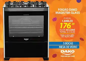 Lojas Cem Fogão dako magister glass oferta