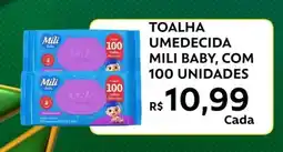 Supermercados Bretas Toalha umedecida mili baby, com 100 unidades oferta