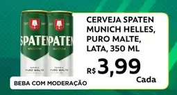 Supermercados Bretas Cerveja spaten munich helles, puro malte lata, oferta