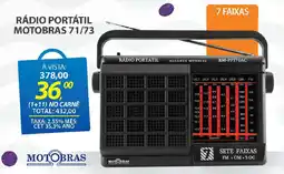 Lojas Cem Rádio portátil motobras 71/73 oferta