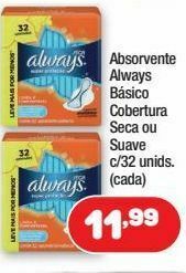 Costazul Supermercados Absorvente always oferta