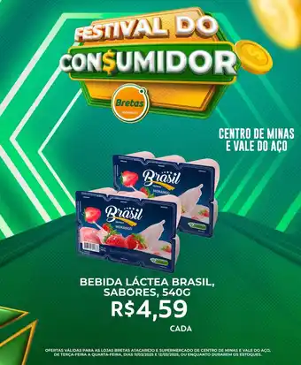 Supermercados Bretas Bebida láctea brasil, sabores, oferta