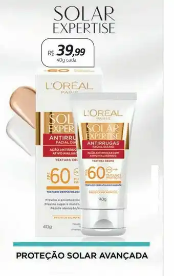 Drogal Protetor solar l'oréal solar expertise antiarrugas fps 60 oferta