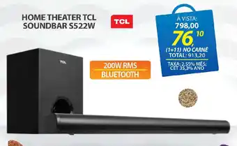 Lojas Cem Home theater tcl soundbar s522w oferta