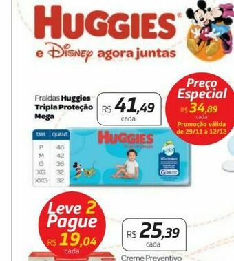 Drogal Fraldas huggies oferta