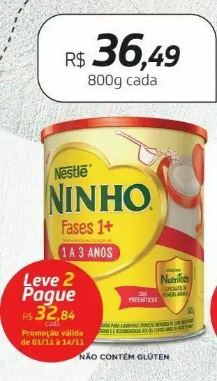 Drogal Leite infantil ninho +1 800g oferta