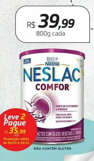 Drogal Leite infantil neslac comfor 800g oferta