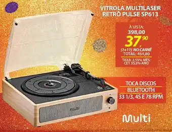 Lojas Cem Vitrola multilaser retro pulse sp613 oferta